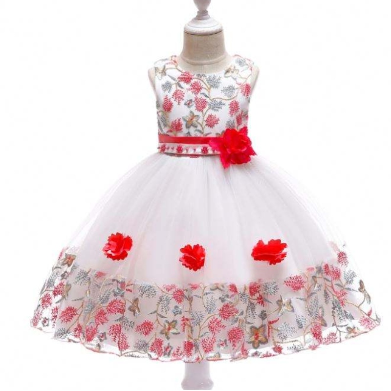 ベストセラーキッズフラワーパーティードレス子供ファンシーガールフロックベイビーミニバースデー服l5045