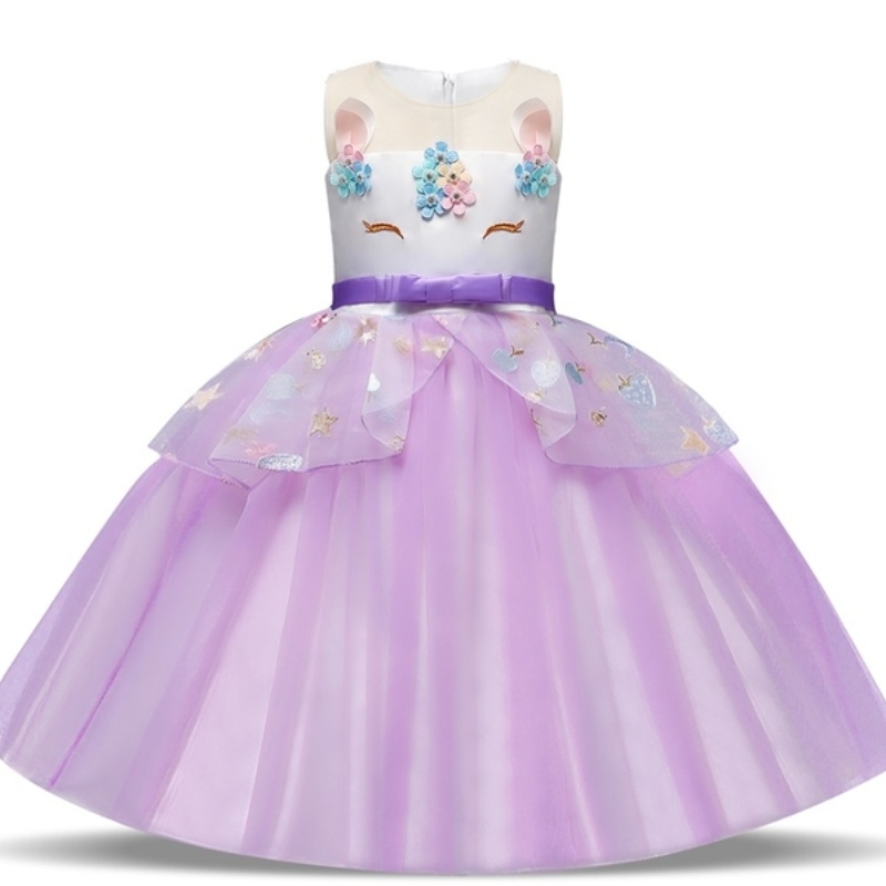 女の子のためのユニコーンドレスウェディングパーティーボールガウンキッズベイビーバースデープリンセスドレス