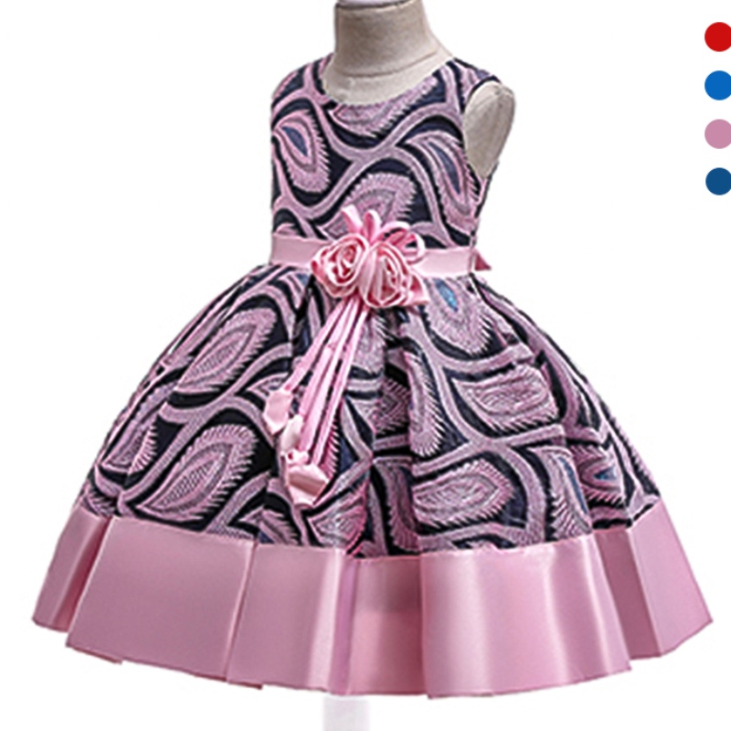 Ansoo Christmas Princess Girls Girls花刺繍ドレスエレガントキッズガールウェディングパーティーピンクドレスハロウィーンガール