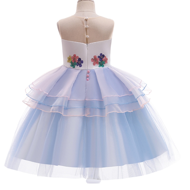 Ansoo Kid Toddler Girl Birthday Ball Party Cosplay Costume Rainbow Unicorn Fluffy Layered Tulle Tutu Dress for Girl