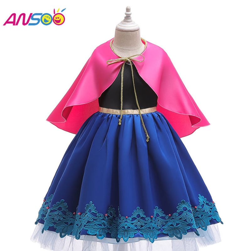 Ansoo Kids Girlsプリンセスクイーンエルサアンナハロウィーンコスプレコスチュームファンシードレススカート