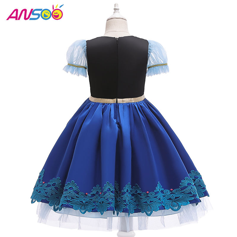 Ansoo Kids Girlsプリンセスクイーンエルサアンナハロウィーンコスプレコスチュームファンシードレススカート