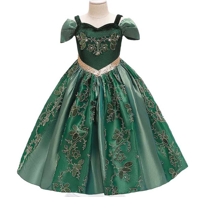 Ansoo New Arrival 2022 Party Prom Promは、夏のパーティーでゆるいエレガントな緑のドレスを着た子供をドレス