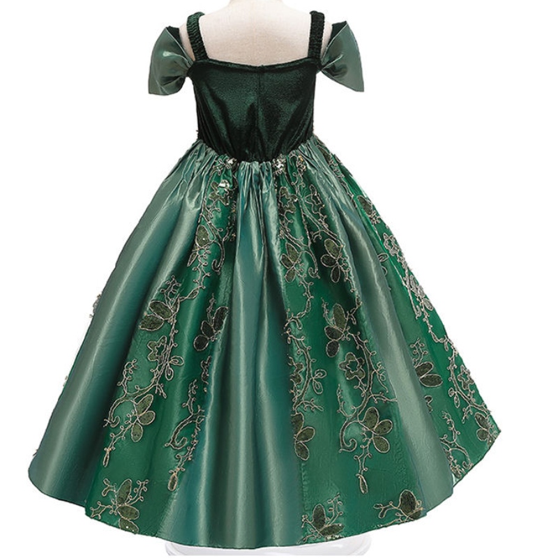 Ansoo New Arrival 2022 Party Prom Promは、夏のパーティーでゆるいエレガントな緑のドレスを着た子供をドレス
