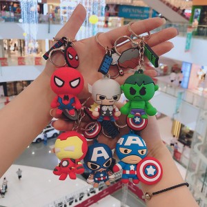卸売カスタム良質ソフトラバー3D PVCかわいいキーチェーン