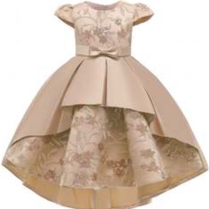 Baige High Quality SummerFrock Kids Party Wear Flower Girl Western Party Formal Trailing Birthday Dress T5170