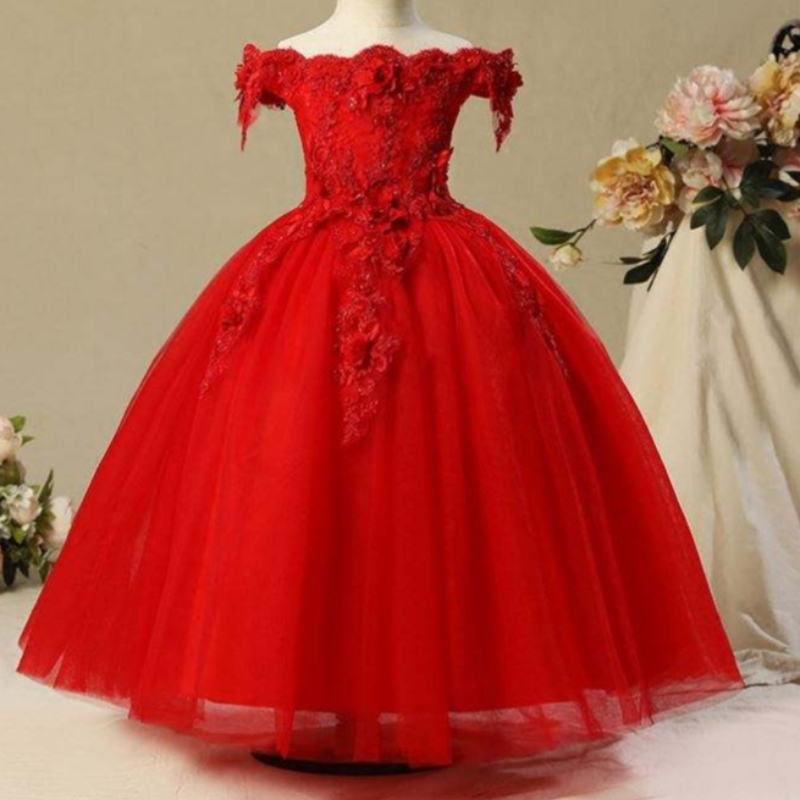 新しい到着子供の服エレガントなパーティーの子供たちは誕生日結婚式のためにフラワーガールドレスを着ていますWGW6002