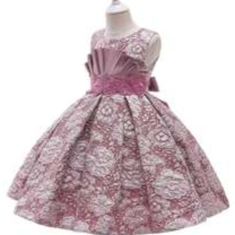 Aige New Fashion StyleJacquard Frocks Children Flower Girl3-12歳の女の赤ちゃんドレスl5253