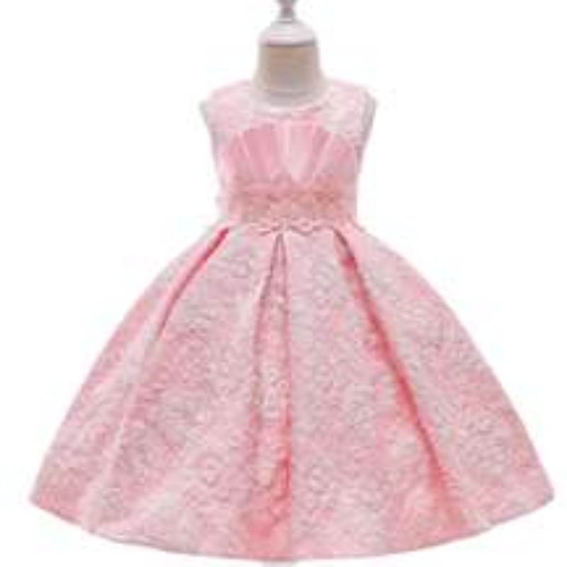 Aige New Fashion StyleJacquard Frocks Children Flower Girl3-12歳の女の赤ちゃんドレスl5253
