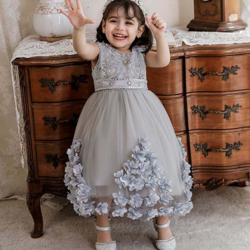 Baige Summer Floral Children Bady Gird Dresses Party Princess Wedding 1年の誕生日ドレスベイビーN2103