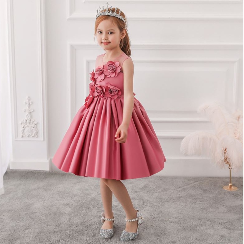 Baige Wholesale 3-8歳の女の赤ちゃんフロックフローラキッズドレスファンシーチルドレンパーティー服l5068