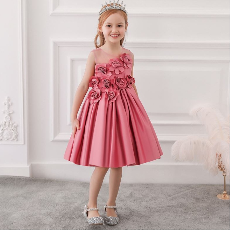 Baige Wholesale 3-8歳の女の赤ちゃんフロックフローラキッズドレスファンシーチルドレンパーティー服l5068