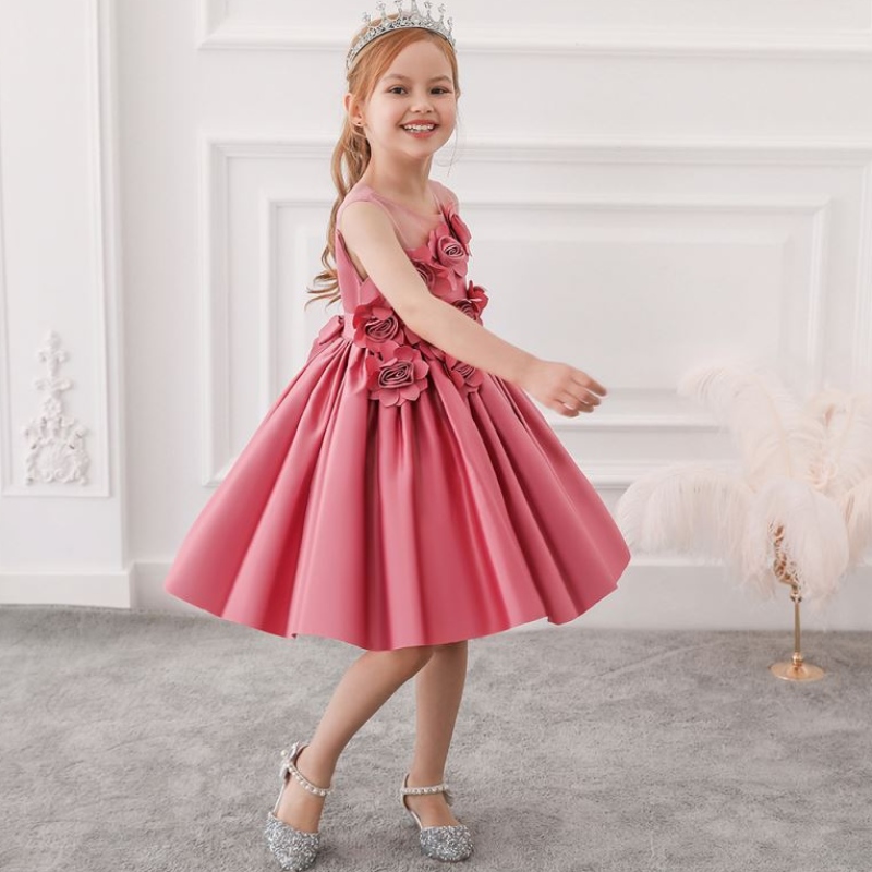 Baige Wholesale 3-8歳の女の赤ちゃんフロックフローラキッズドレスファンシーチルドレンパーティー服l5068