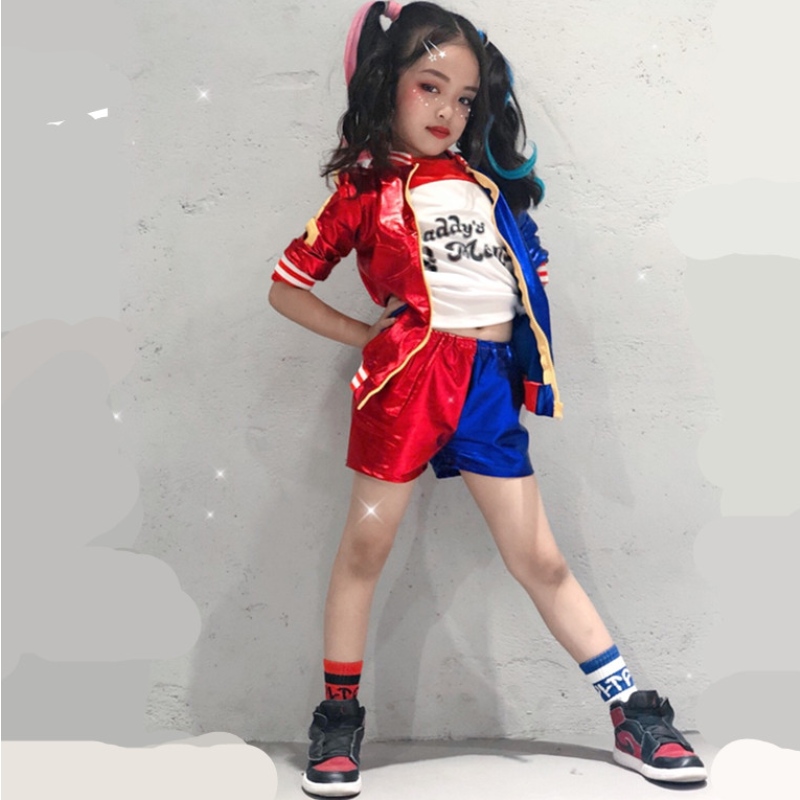 子供の日カーニバルハーリーキッズガールズコスプレコスチュームQuinnモンスタージャケットパンツTシャツセットパーティー服