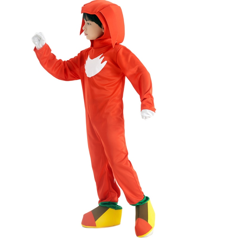 子供のためのレッドソニックコスプレコスチュームハロウィーンパーティーソニックラットジャンプスーツ