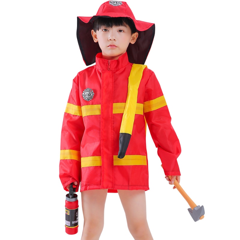 キッズ消防士の衣装幼児消防士は火のふりをする衣装をドレスアップ