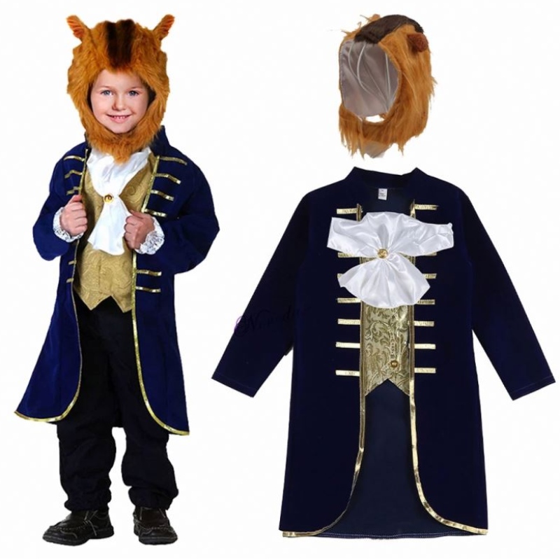男の子の幼児ハロウィーンコスプレビーストプリンスキッズプリンスコスチュームヘッドギアタイHCBL-014
