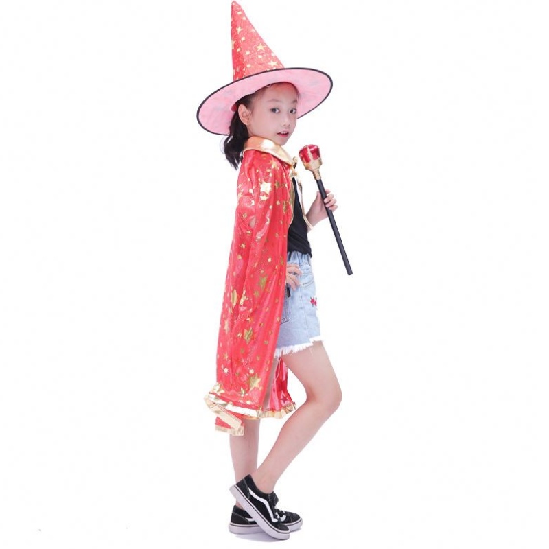 Alloween Children \\ 's Adder Party Dressup Red and Black Double Face Stand Collar Cape Hooded Cape Cape Costume Halloween Cosplay