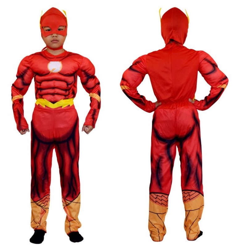 Boy \\ 'S Deluxe Flash Costume Fancy Dress Kids Fantasy Comics Movie Carnival Party Halloween Flashman Cosplay Costumes