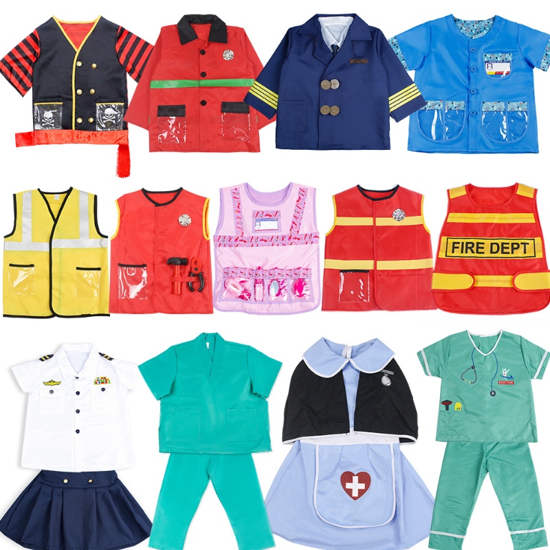 ハロウィーンの子供医師コスプレ衣装幼稚園ロールプレイ消防士看護師料理警察衣装看護師パイロットコスチューム