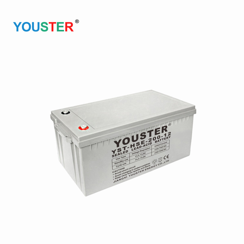 Youster AGMディープサイクルジェル鉛酸インバーター12V200AHストレージジェルソーラーバッテリー