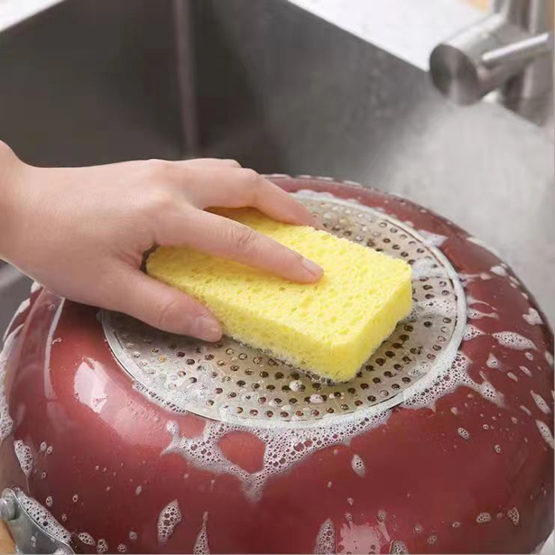 台所圧縮天然セルロース台所スポンジのためのセルローススポンジ角圧縮皿洗浄スポンジ