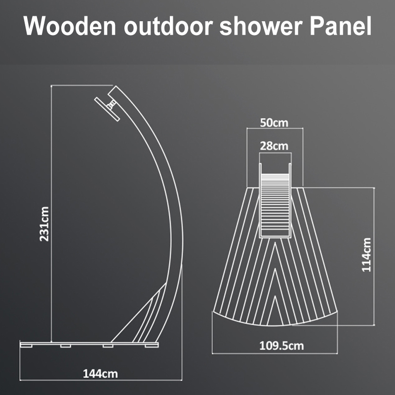 屋外シャワーパネルCF 5002、ウッド屋外シャワーパネル、ガーデンシャワーパネル、無料スタンディングシャワー
