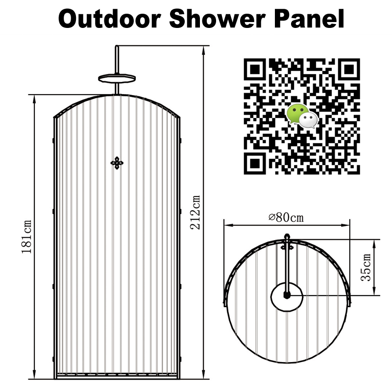 屋外シャワーパネルCF 5007、ウッド屋外シャワーパネル、ガーデンシャワーパネル、無料スタンディングシャワー
