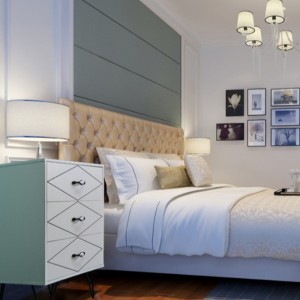 ラグジュアリーファクトリーカスタマイズMDFウッドナイトスタンドホーム使用ベッドサイドテーブルナイトスタンド