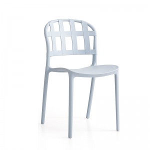 モダンなプラスチック色の椅子アームレスバックレストレスト屋外単純ラウンジプラスチックダイニングチェア