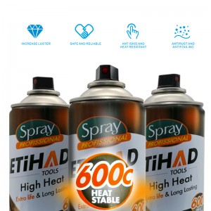 600℃の高温黒と銀の色エアゾールスプレー塗料ストーブBBQのための高耐熱アクリルスプレー塗料