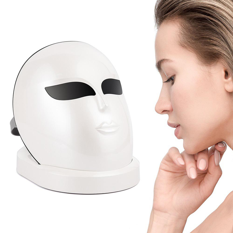LED FACEMâsk光療法7色の皮膚の若返り療法LEDフォトンマスクライトフェイシャルスキンケアアンチエイジングスキンタイトニングウィンクルトーニングマスク（顔&ネック用）。
