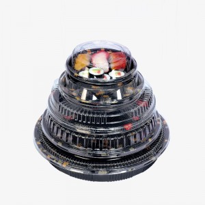 丸い寿司をカスタマイズする箱、環境に優しいリサイクル可能な使い捨て寿司箱付き