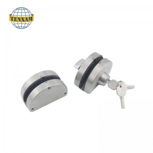 キー付きの商業フレームレスガラスダブルスイングスライドステンレス鋼セキュリティメインガラスドアロック