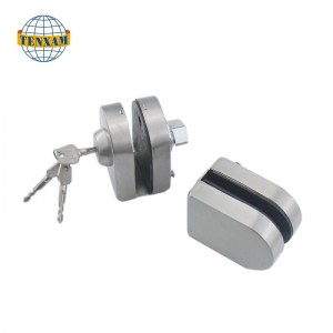 キー付きの商業フレームレスガラスダブルスイングスライドステンレス鋼セキュリティメインガラスドアロック