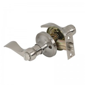 7306プライバシードアレバーサテンニッケル、クラシックウェーブスタイルのインテリアドアハンドルベッドルームバスルームのためのキーレス