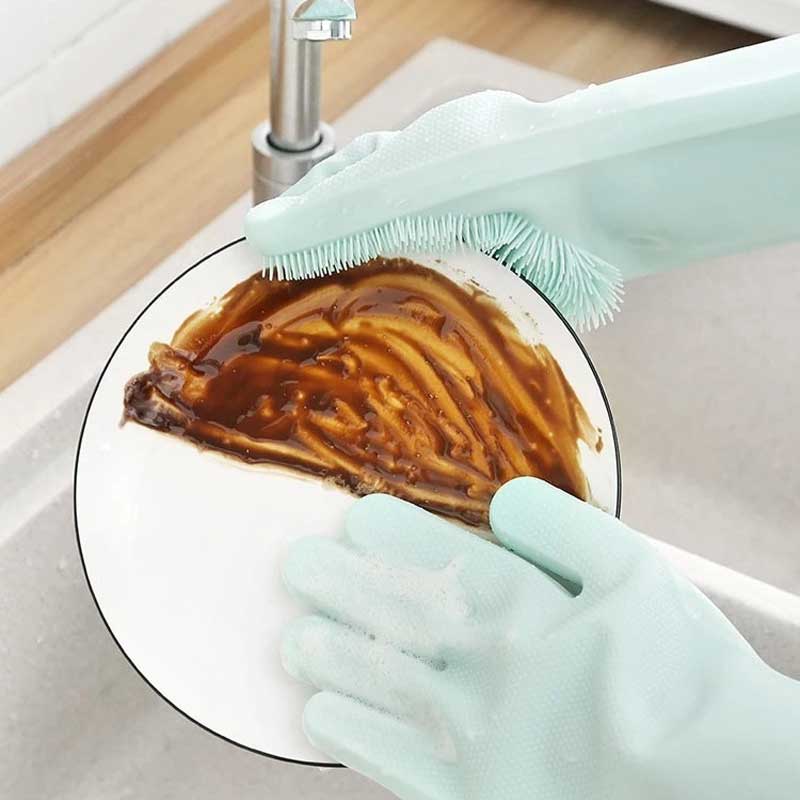 キッチンクリーニンググローブ家庭用手袋皿を洗うためのゴム製ワッシャー手袋シリコングローブ食器洗い、