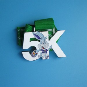 メタルスポーツメダルカスタムメダルレースキュートなデザインウサギの子供メダル