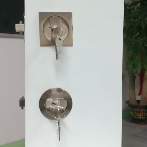 1601コンテンポラリーエントリスクエアポケットロック、キー付きシルバーポケットドアロック、スライドドアロック