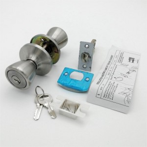 サテンクロムドアノブのロックとキーキー付きエントリドアノブ1パックの2506インテリアドアノブ