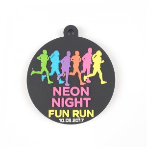 カスタムネックレスメダルカラフルなUV印刷ラバーメダル