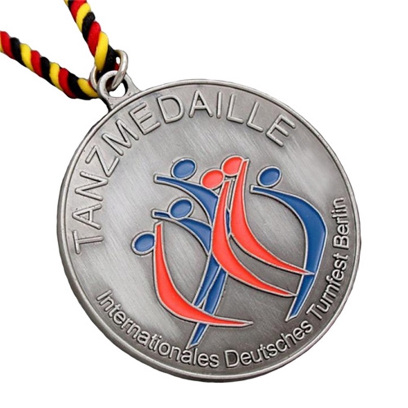 アンティークシルバーメダルニューマラソンアワードメダルスポーツメダルとリボン