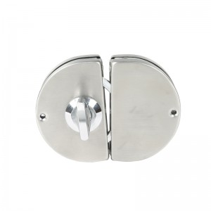 GDL001 201ステンレス鋼商業耐久性メタルクロムガラスドアアンチ盗難セキュリティロック、ダブルスイングヒンジ付きフレームレスプッシュスライディングゲートロック