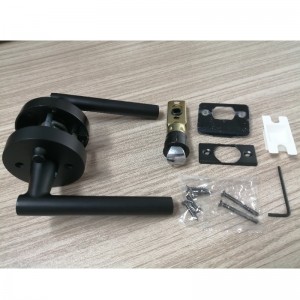 R7506ホームベッドルームまたはバスルームのプライバシーのためのモダンな現代的なスリムラウンドデザイン、キーレスドアロックを備えたブラックドアハンドルレバー