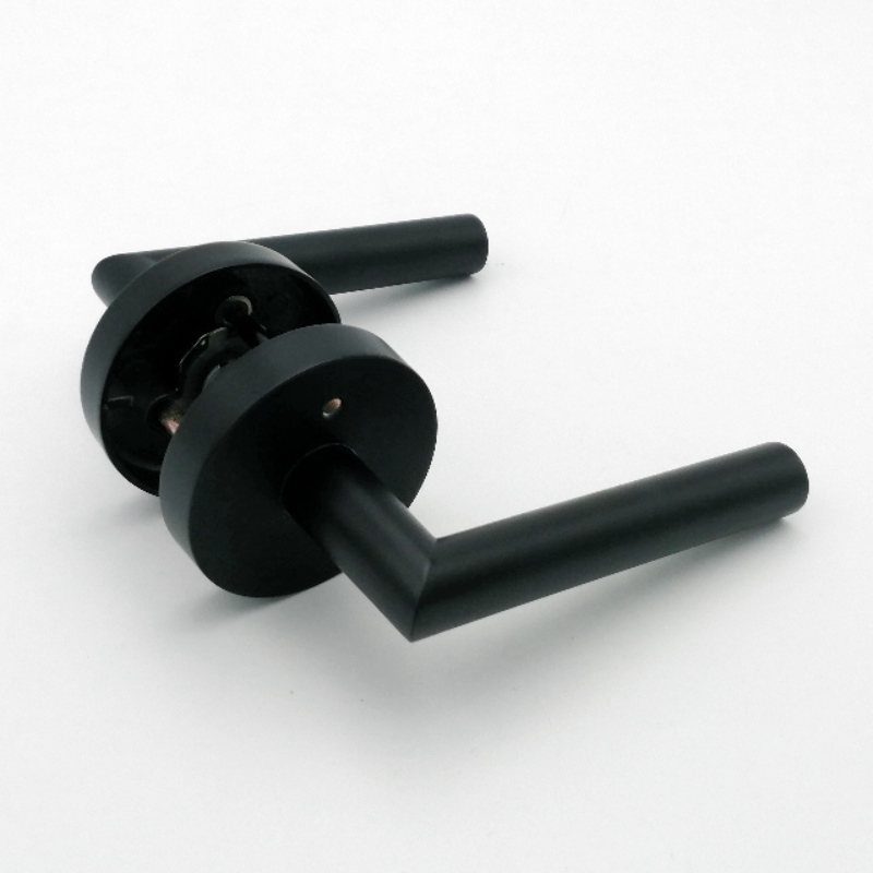 R7505ドアハンドルブラック、プライバシードアレバーベッドルームバスルーム用のインテリア、コンテンポラリースリムモダンデザインヘビーデューティドアレバー