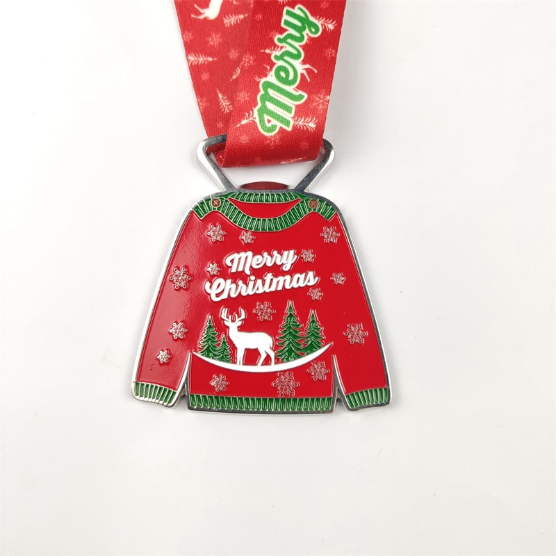 銀メダルサンタランニングメダルカスタムメダルギフトのクリスマス