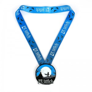 7/8インチマットブラックメタルメダルハロウィーンラミナスナイトメダル