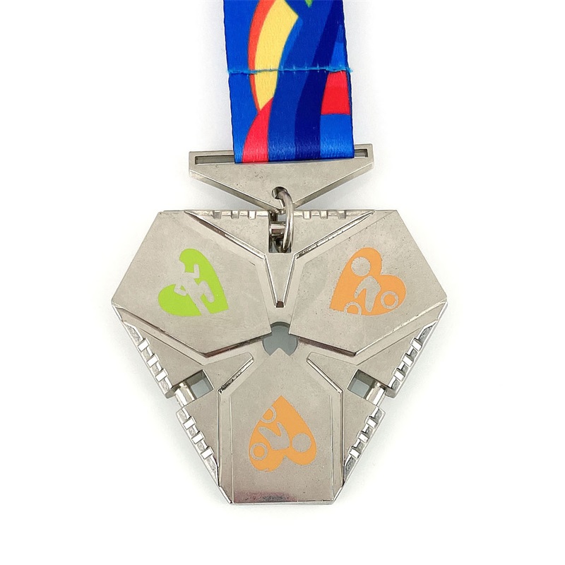 GAGカスタムメタル彫刻クールスポーツエナメルメダルトライアスロンメダル3Dスピニングメダルマラソン