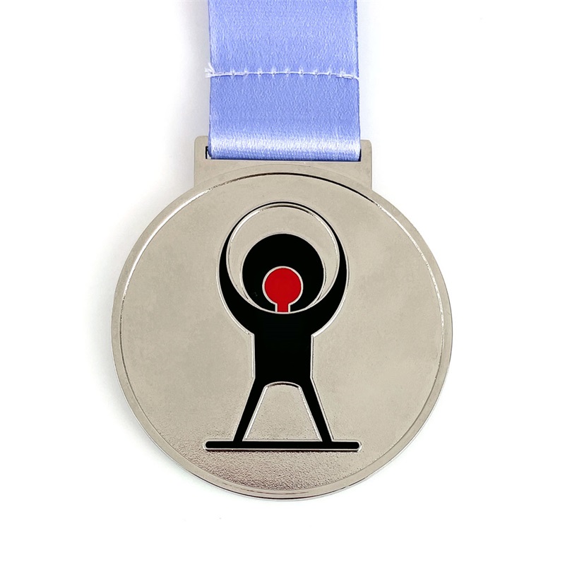 カラー3Dエナメルメダルゴールドシルバーブロンズメダルスポーツメダルとリボン