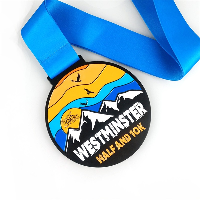 ギャグ工場カスタムロゴ賞のメダルリボンブランクゴールドシルバーブロンズ名誉サイクリングランニングマラソンメタルスポーツメダル